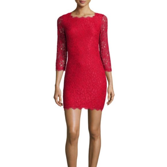 Zarita Dress Diane Von Furstenberg Size 4 Red - Picture 1 of 3